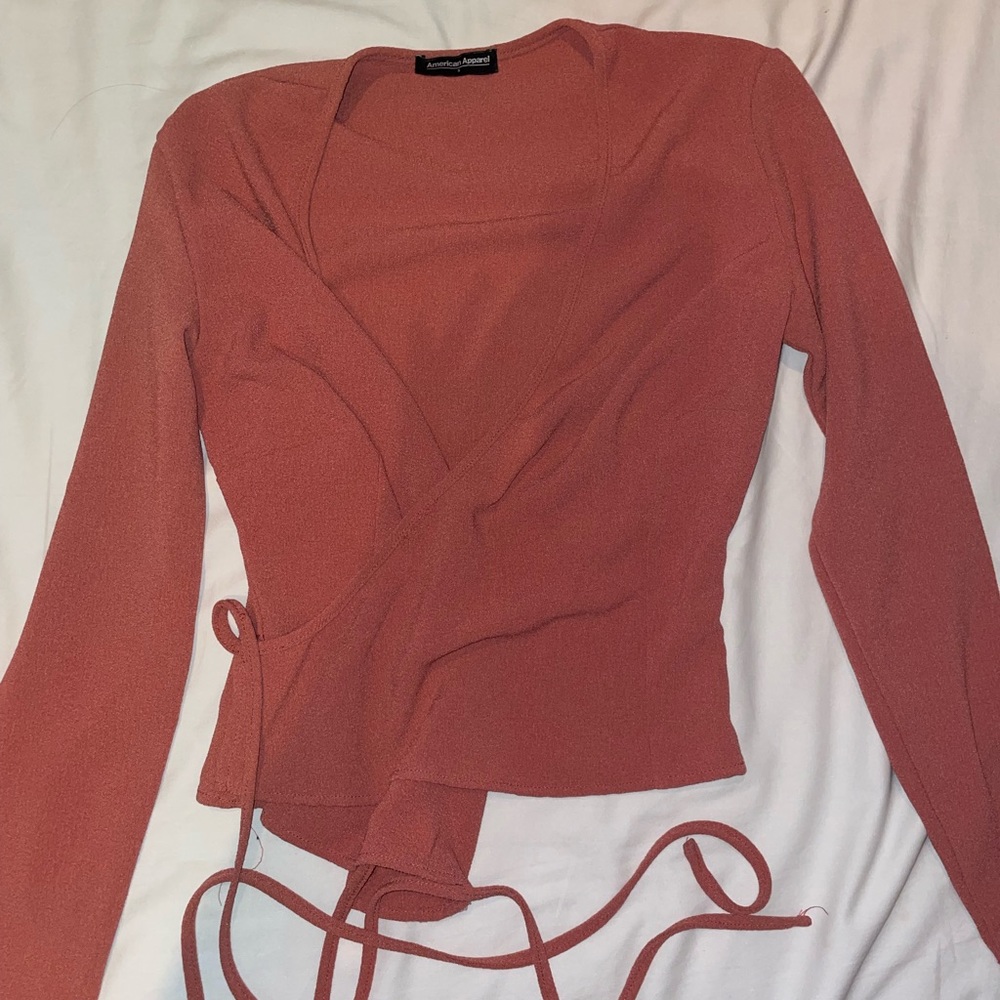 American Apparel Wrap Tie Long Sleeve